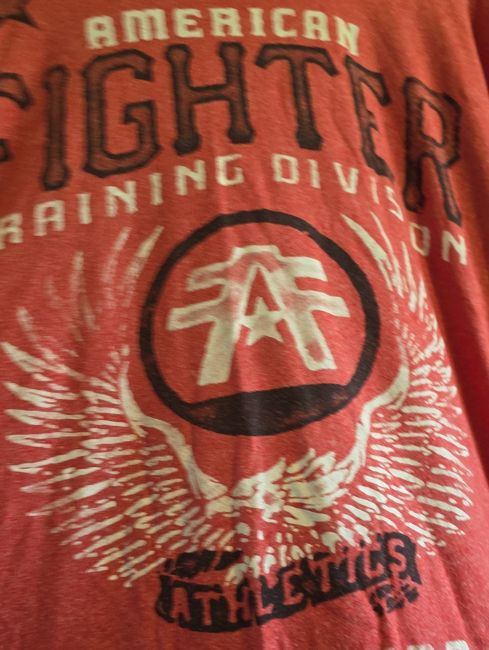 American Fighter Red Graphic Short Sleeve Tee with White Print-3XL
